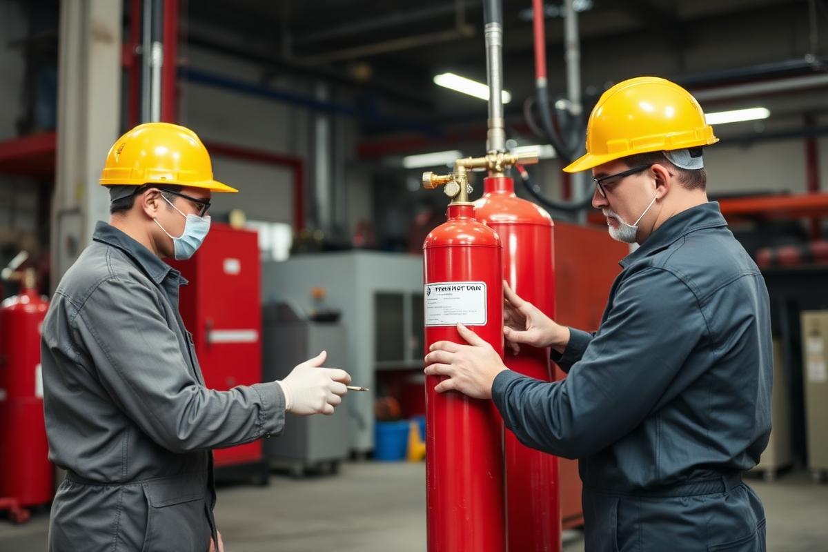 Hydrotest tabung FM200 di workshop